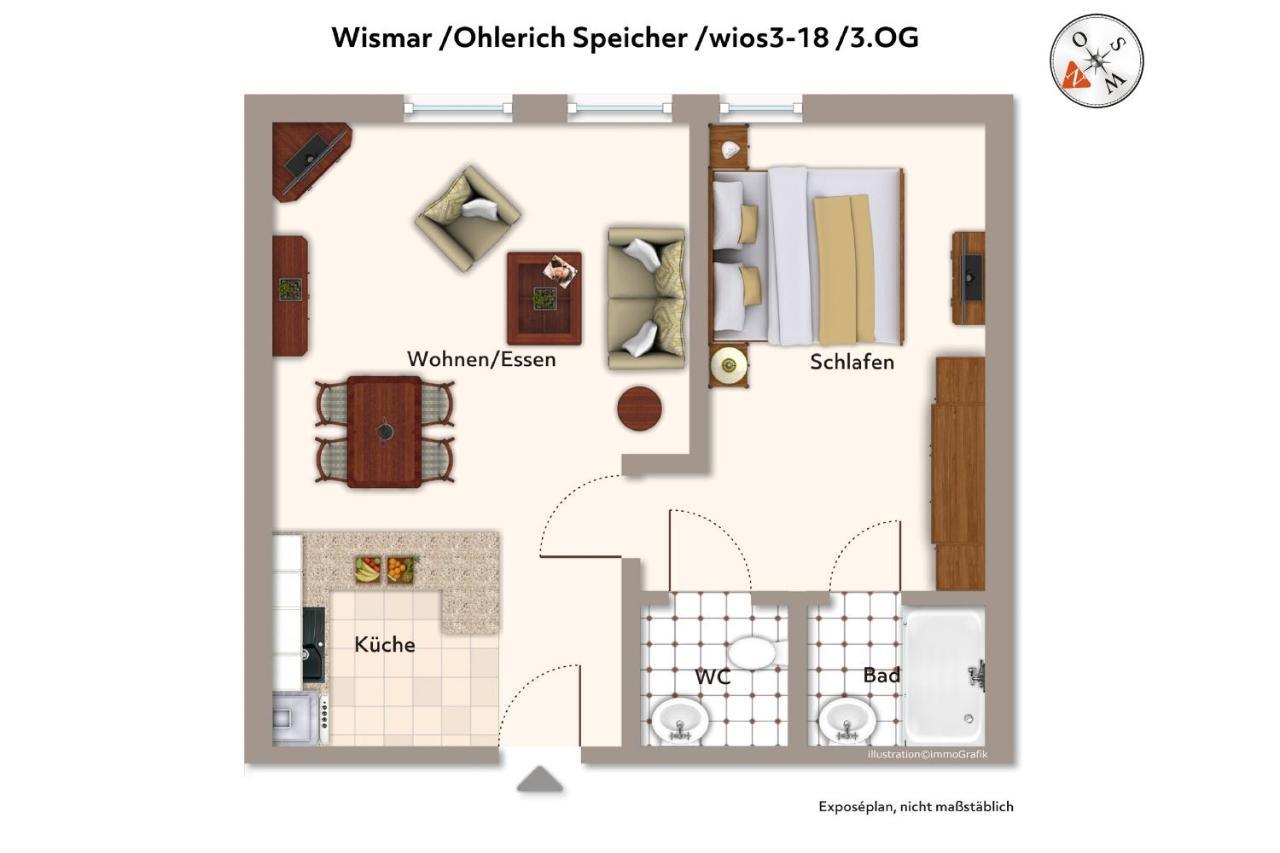 Ohlerich Speicher 3-18 Apartment Wismar Bagian luar foto